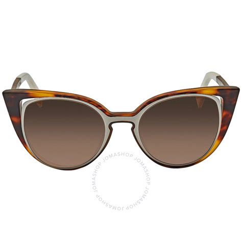 Fendi Paradeyes Brown Gradient Cat Eye Ladies Sunglasses FF 